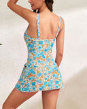 Vestido de baño control de abdomen con nudo modesto