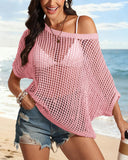 Crochet Hollow-Out Pullover Cover-Up Top