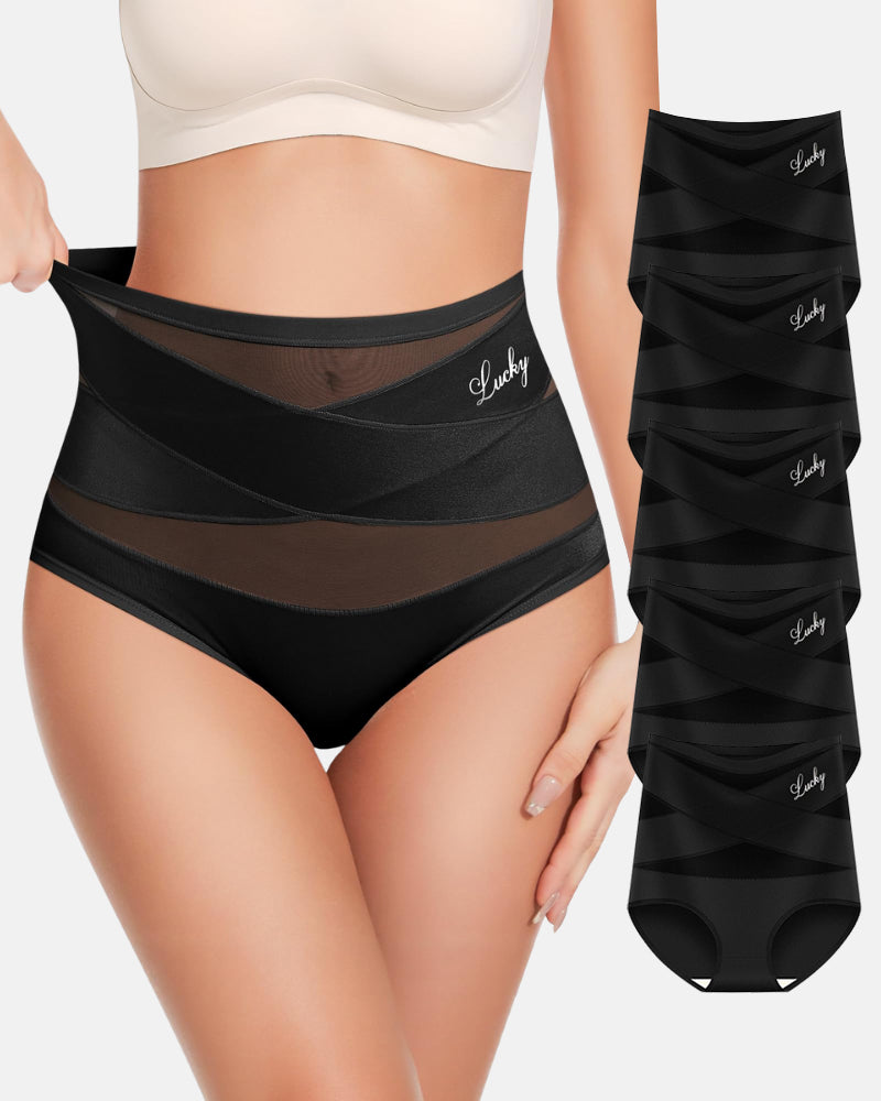 Lucky High-Waist Tummy Control Seamless Shaping Panties (5 Pack)