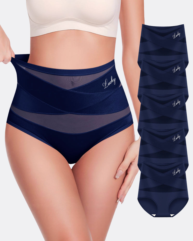 Lucky High-Waist Tummy Control Seamless Shaping Panties (5 Pack)