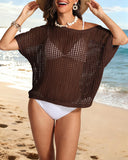 Crochet Hollow-Out Pullover Cover-Up Top