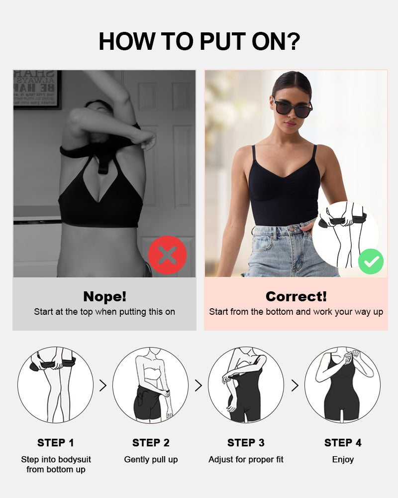 Women Tummy Control Bodysuit Mid Thigh Body Shaper
