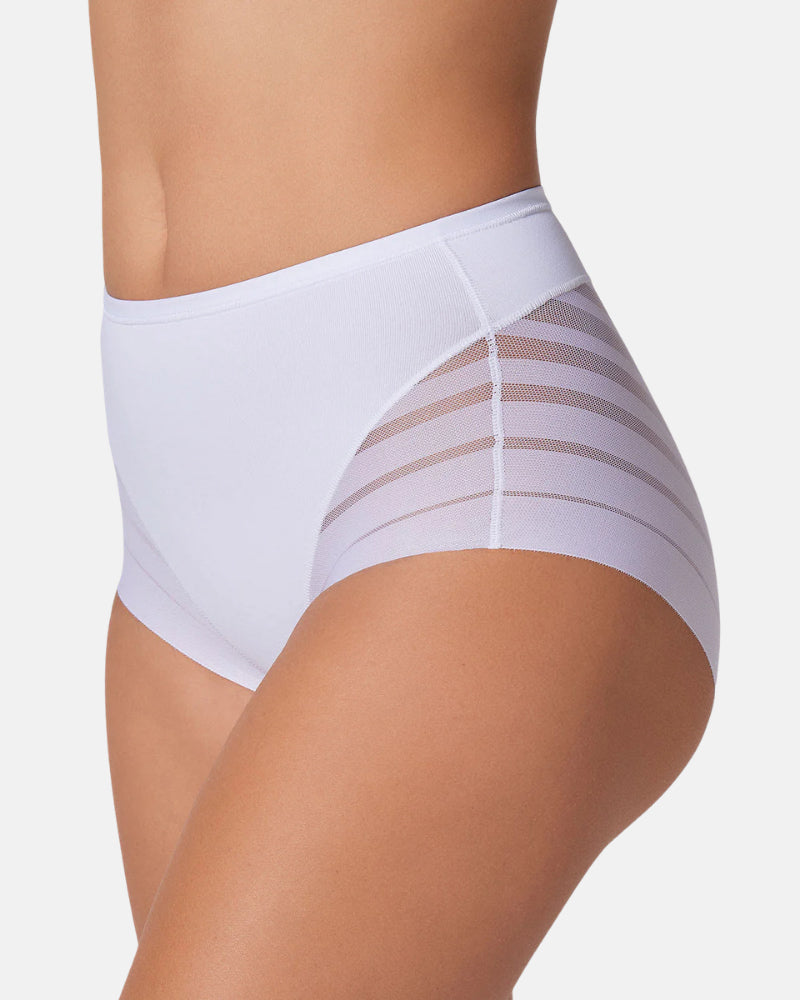 White stripe lace shaping underwear showing side panel construction