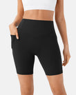 High Waisted Scrunch Butt Lifting Tummy Control Pocket Biker Shorts