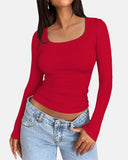 Slim-Fit Square Neck Top
