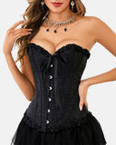 Lace Up Boned Overbust Corset Bustier