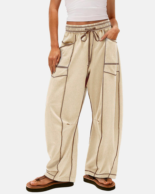 New Elevated Barrel Leg Lounge Pants - Slimming High Waist in Premium Organic Cotton
