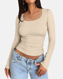 Slim-Fit Square Neck Top