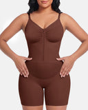 Seamless Zip-Up Bodysuit with Bonded Panel for Tummy Control