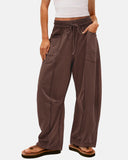 New Elevated Barrel Leg Lounge Pants - Slimming High Waist in Premium Organic Cotton