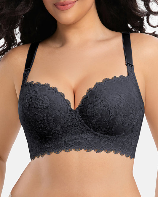 Lace Full Back Support Bra Shape Plus Size Adjustable Straps