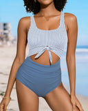 Cutout Tie Knot Tummy Control One Piece Swimsuit