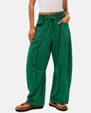 New Elevated Barrel Leg Lounge Pants - Slimming High Waist in Premium Organic Cotton