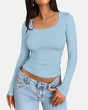 Slim-Fit Square Neck Top