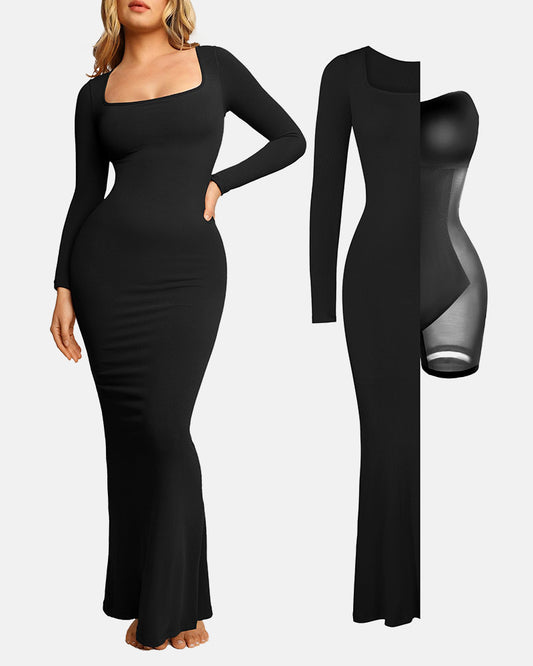 All-in-One Shapewear Dress with Built-In Bra