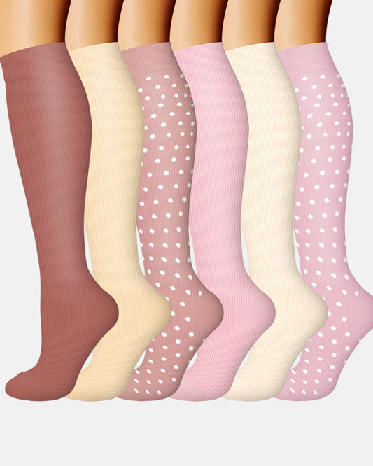 6-Pair Compression Socks — All-Day Support for Work, Running & Recovery