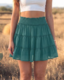 Women's Summer Flowy Ruffle Mini Skorts with Built-in Shorts & Pockets