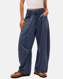 New Elevated Barrel Leg Lounge Pants - Slimming High Waist in Premium Organic Cotton