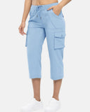 Pantalones Capri Cargo Ligeros Casuales de Verano para Mujer