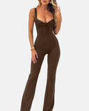 Women's Contrast Lace Knot Front Cami Jumpsuit