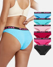 Women's Plain Letter Tape  Panties Set for Everyday Wear 6-Pack