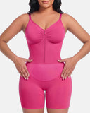 Seamless Zip-Up Bodysuit with Bonded Panel for Tummy Control