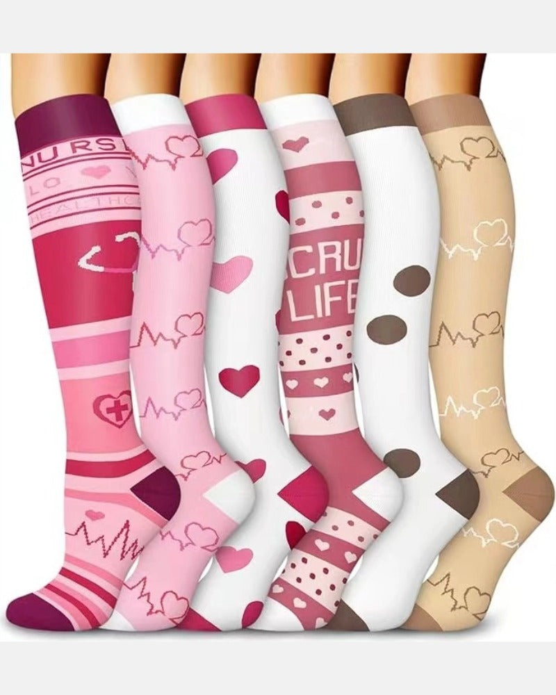 6-Pair Compression Socks — All-Day Support for Work, Running & Recovery