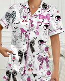Spooky & Luxe: 2025 Retro Halloween Silk Satin Pajama Set