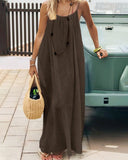 Women's Solid Color Backless Cami Dress