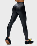 High Waist Fleece Stretch Artificial Leather PU Leather Leggings