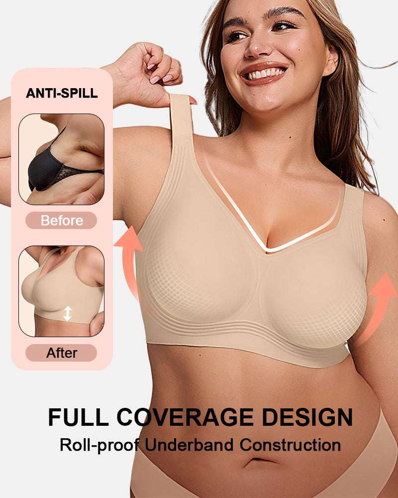 Wireless Support Bra with Full Coverage and Smooth Fit