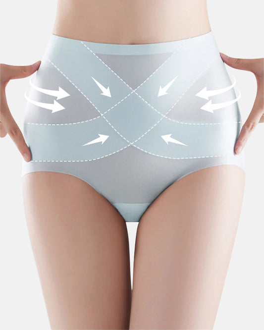 Seamless Ice-Silk High-Waist Tummy Control Panties (4 Pack)