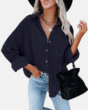 Oversized Boyfriend Corduroy Button Down Shirt