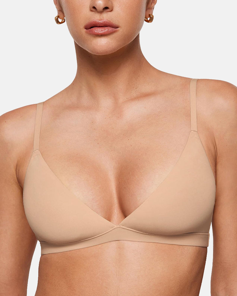 Bralette de Triángulo Sin Costuras para Mujer, Sujetador Cómodo Sin Aros