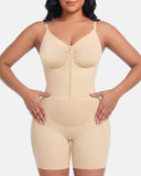 Seamless Zip-Up Bodysuit with Bonded Panel for Tummy Control
