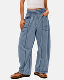 New Elevated Barrel Leg Lounge Pants - Slimming High Waist in Premium Organic Cotton