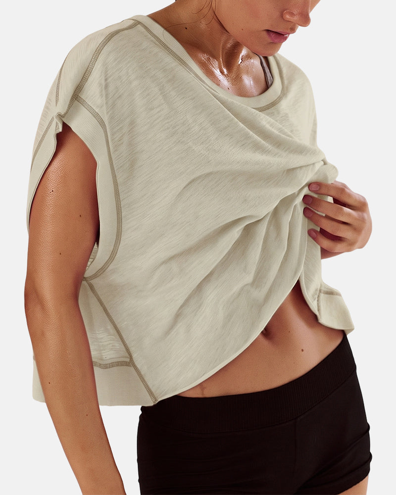 Camisetas sin mangas con tirantes finos, bordado troquelado y cuello redondo