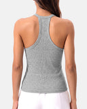 Camisetas sin mangas con tirantes finos, bordado troquelado y cuello redondo