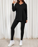 2026 Conjunto Informal de Descanso Camisas Extragrandes Leggings a Juego