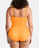 Traje de baño de una pieza con control de abdomen y escote en V profundo