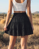 Women's Summer Flowy Ruffle Mini Skorts with Built-in Shorts & Pockets