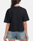 Oversized Vintage Acid Wash Cotton Cropped T Shirts