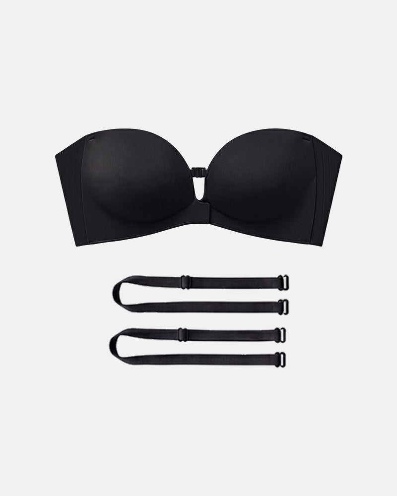 Strapless Front Closure Bra with Push Up Padded - Supportive & Seamless
