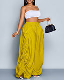 Pantalones de pernera ancha, casuales y de talla grande con ajuste holgado, lazo en la cintura y bolsillos