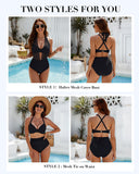 Conjunto de bikini de talle alto, control de abdomen, traje de baño de dos piezas con malla