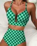 High Waisted U Wire Bikini Set Floral Print Swimsuit