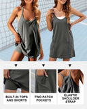 Women's Sleeveless Mini Dress with Built-in Shorts