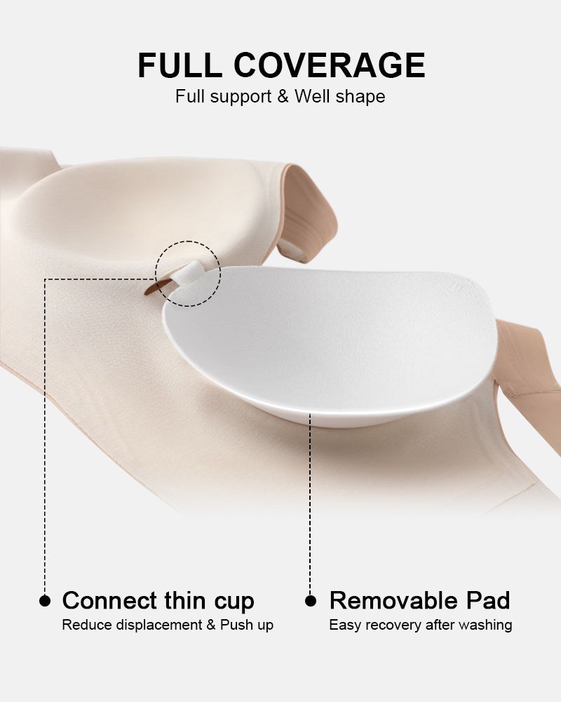 Full-Coverage Push-Up Seamless Wireless Bra