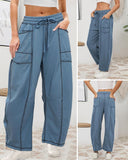 New Elevated Barrel Leg Lounge Pants - Slimming High Waist in Premium Organic Cotton