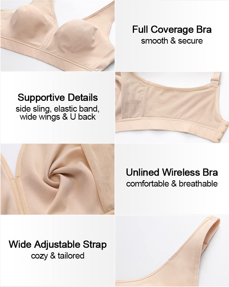 Comfortable Plus Size Full Coverage Wireless Bra